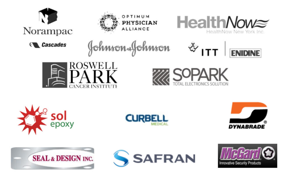 collage of corporate client logos